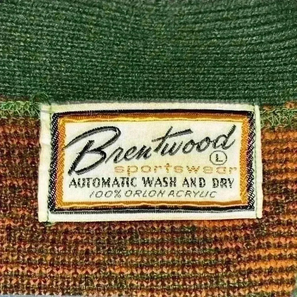 Men’s 50s 60s VTG MCM Mod Argyle Golf Sweater Vest sz L Brentwood Orlon Acrylic - Picture 2 of 3
